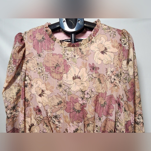 Andree Elegant Floral Long Sleeve Dress-Size 2X - Picture 5 of 14